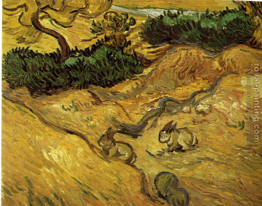 Vincent Van Gogh : Field with Two Rabbits